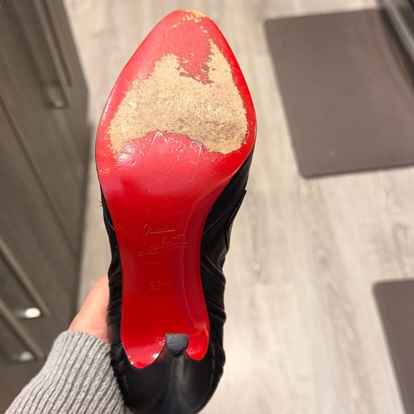 Christian Louboutin Black Leather Stiletto Heel Ankle Boots Booties Women’s 38.5 - Picture 8 of 8